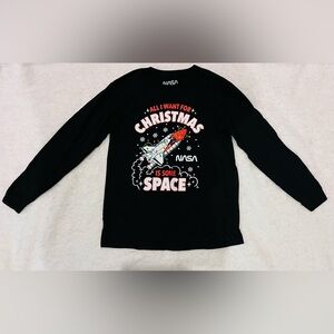 NASA black long sleeve Christmas shirt Size M 14/16